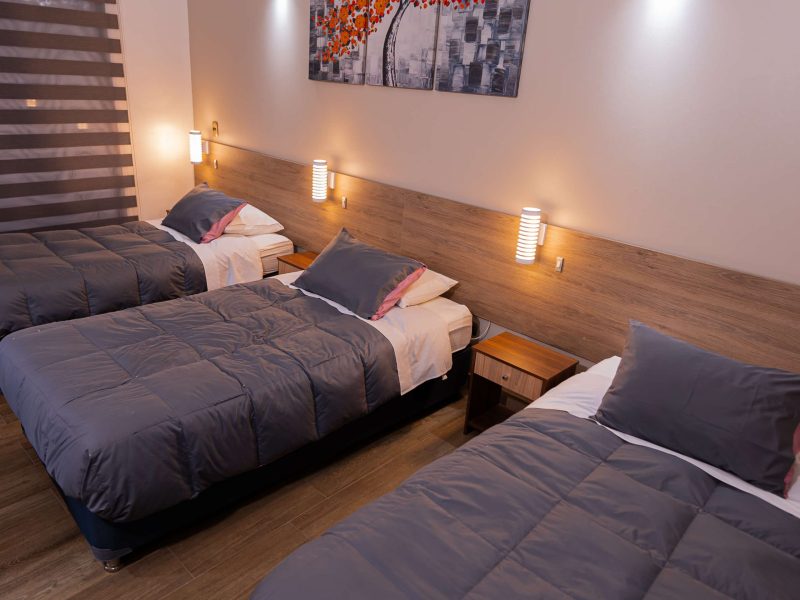 Habitación 3 camas de 1 1/2 pza.